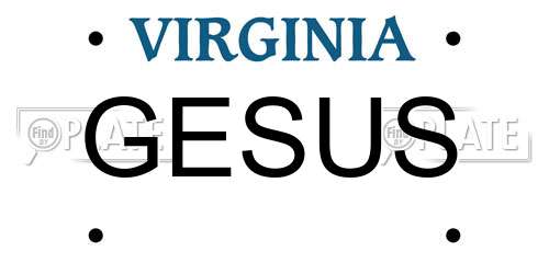 GESUS Virginia License Plate