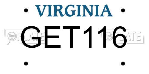 GET116 Virginia License Plate