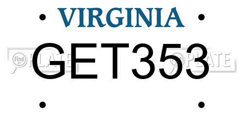 GET353 Virginia License Plate