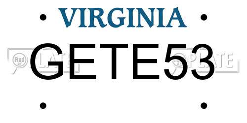 GETE53 Virginia License Plate