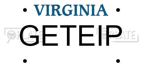 GETEIP Virginia License Plate