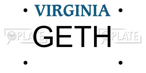GETH Virginia License Plate