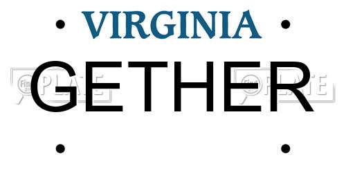 GETHER Virginia License Plate