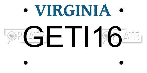 GETI16 Virginia License Plate