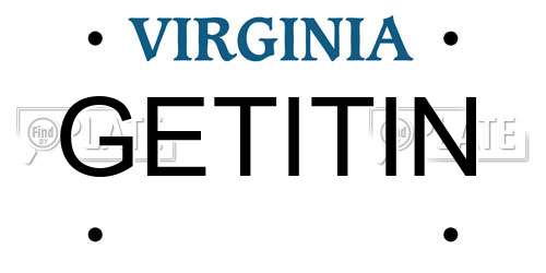 GETITIN Virginia License Plate