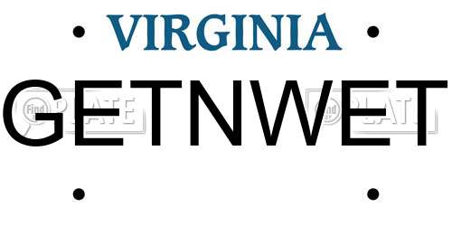 GETNWET Virginia License Plate