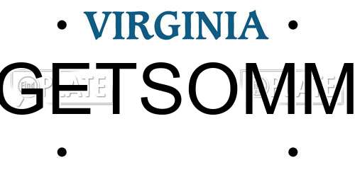 GETSOMM Virginia License Plate
