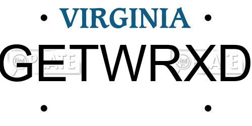 GETWRXD Virginia License Plate