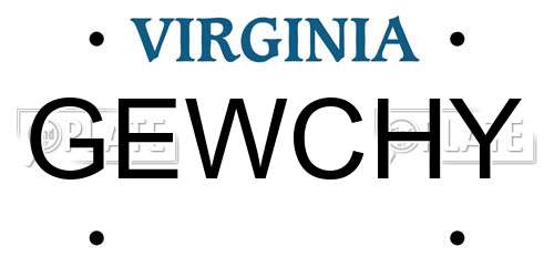 GEWCHY Virginia License Plate