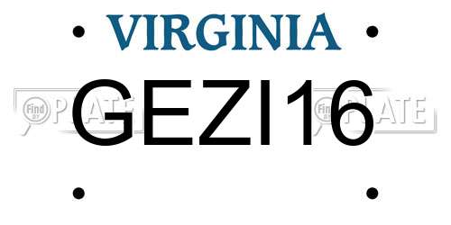 GEZI16 Virginia License Plate