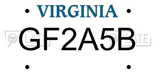 GF2A5B Virginia License Plate