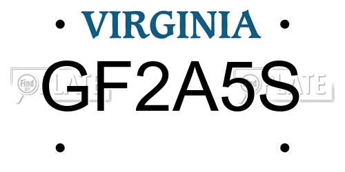 GF2A5S Virginia License Plate