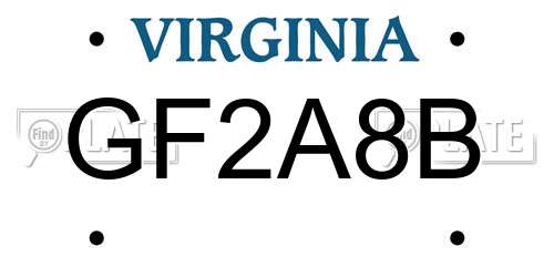 GF2A8B Virginia License Plate