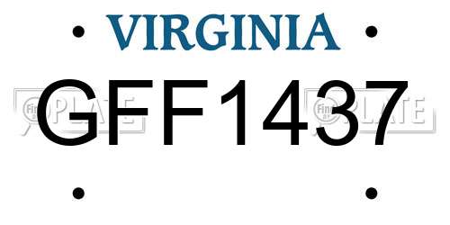 GFF1437 Virginia License Plate
