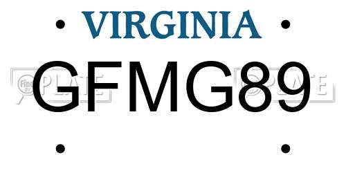 GFMG89 Virginia License Plate