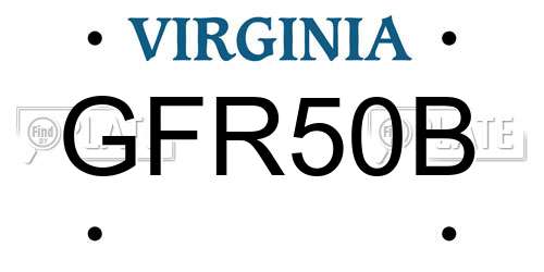 GFR50B Virginia License Plate