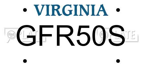 GFR50S Virginia License Plate