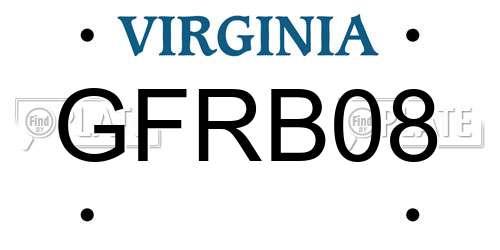 GFRB08 Virginia License Plate