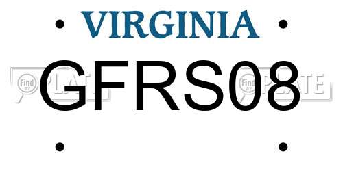 GFRS08 Virginia License Plate