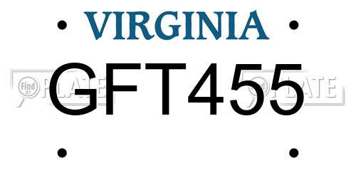GFT455 Virginia License Plate