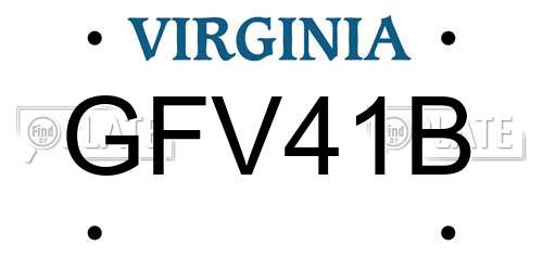 GFV41B Virginia License Plate