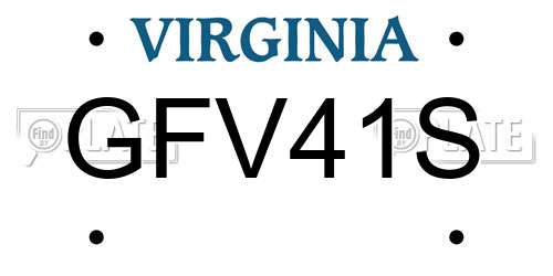 GFV41S Virginia License Plate