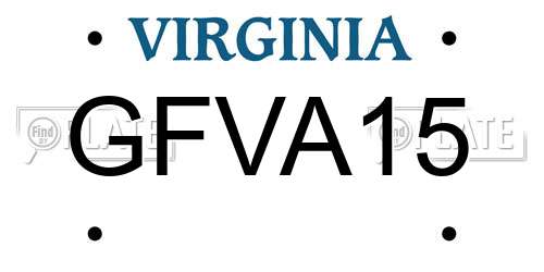 GFVA15 Virginia License Plate