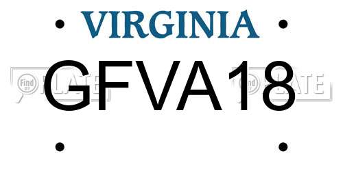 GFVA18 Virginia License Plate