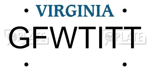 GFWTITT Virginia License Plate