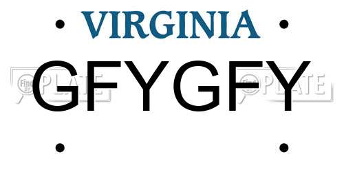 GFYGFY Virginia License Plate