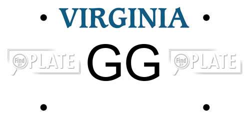GG Virginia License Plate