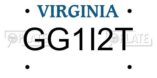 GG1I2T Virginia License Plate