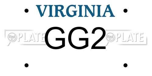 GG2 Virginia License Plate