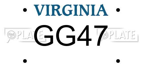 GG47 Virginia License Plate