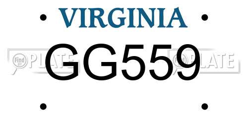 GG559 Virginia License Plate