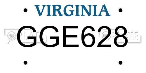 GGE628 Virginia License Plate