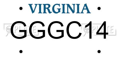 GGGC14 Virginia License Plate
