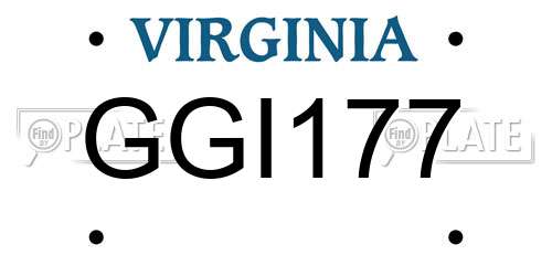 GGI177 Virginia License Plate