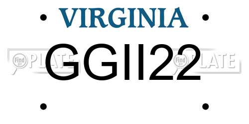 GGII22 Virginia License Plate