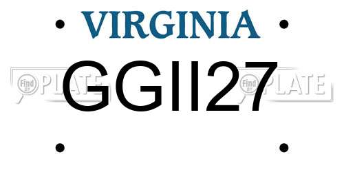 GGII27 Virginia License Plate