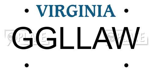 GGLLAW Virginia License Plate