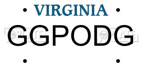GGPODG Virginia License Plate