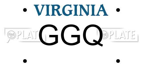 GGQ Virginia License Plate