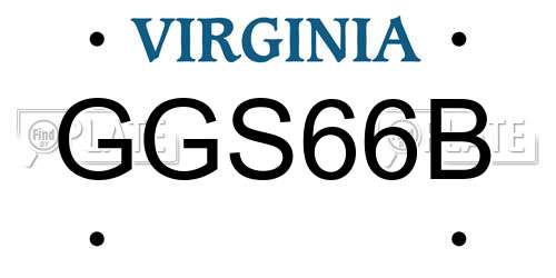 GGS66B Virginia License Plate