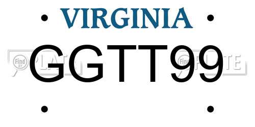 GGTT99 Virginia License Plate