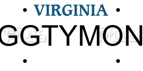 GGTYMON Virginia License Plate