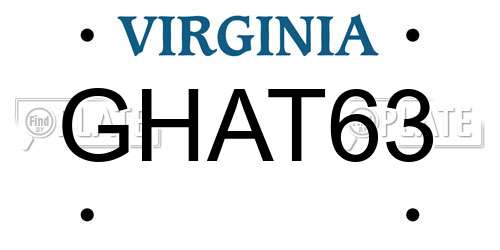 GHAT63 Virginia License Plate