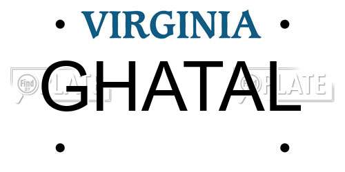 GHATAL Virginia License Plate