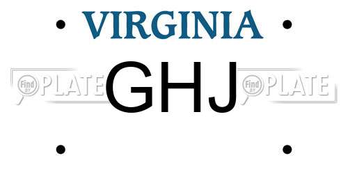 GHJ Virginia License Plate