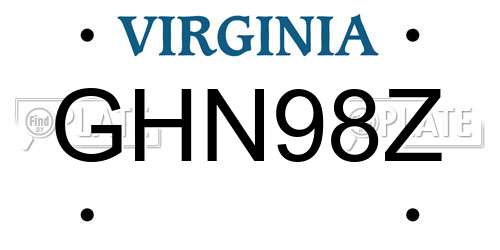 GHN98Z Virginia License Plate